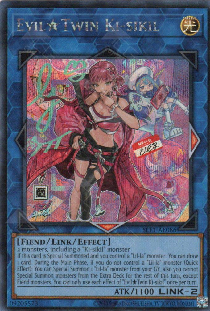 evil twins yugioh cards SLF1-AE086 Evil?Twin Ki-sikil (SER) (Alternate Art)