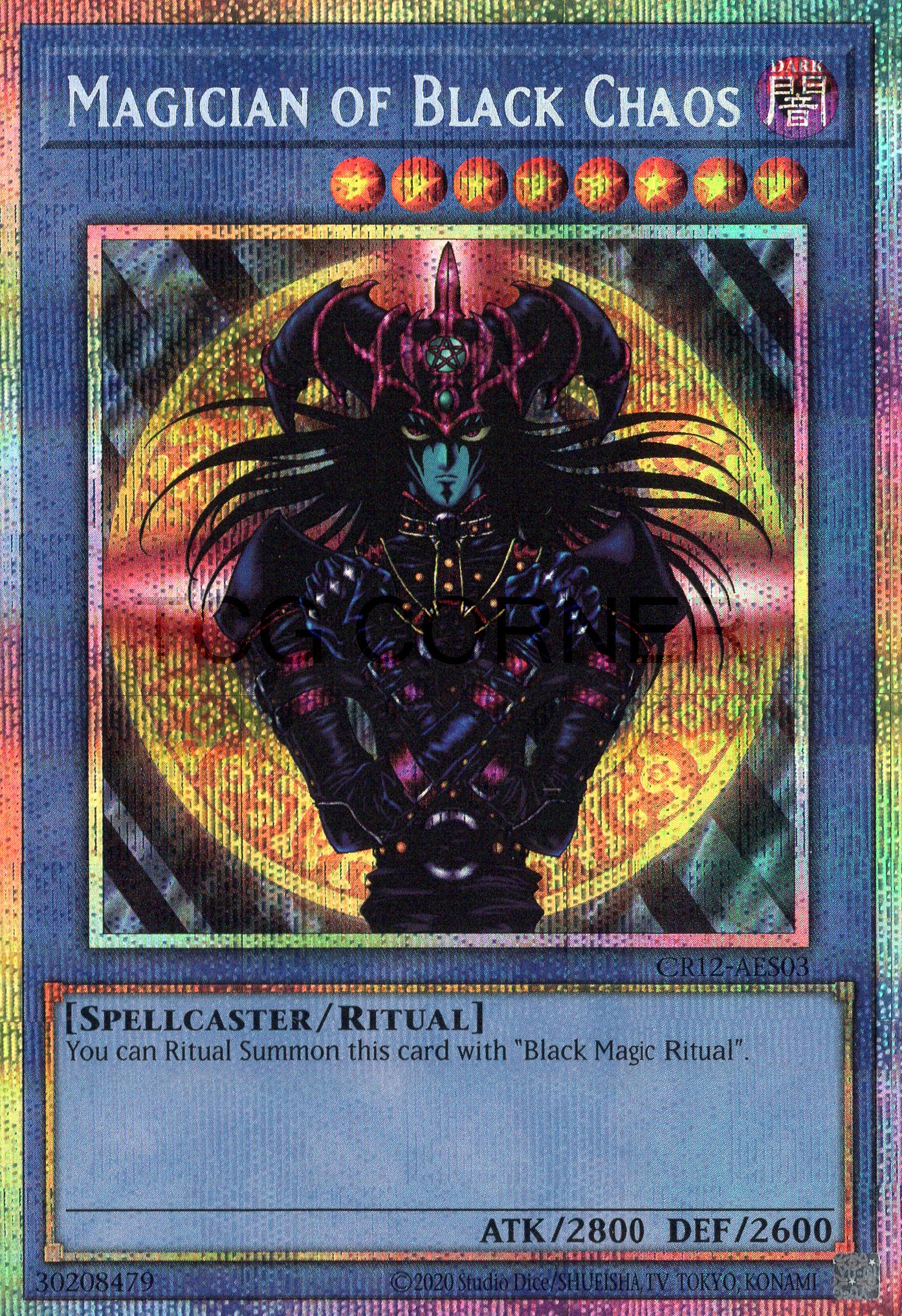 yugioh card magician of black chaos CR12-AES03 (PSER) (Status B) – TCG Corner NO.:135275841 pkm-secret-rare Dark Magician of Chaos Shaymin EX Pokemon |