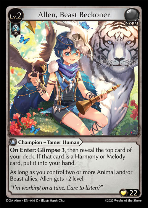 DOA Alter-016  Allen, Beast Beckoner (Common)