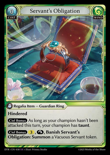 DTR-030 Servant's Obligation (Super Rare)