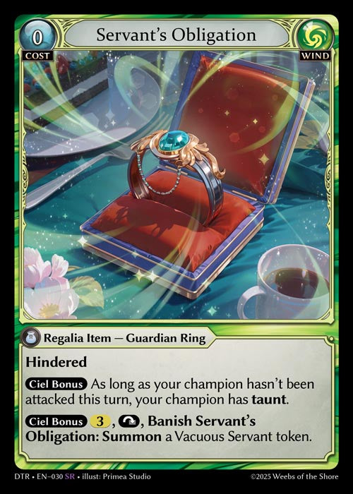 DTR-030 Foil-Servant's Obligation (Super Rare)