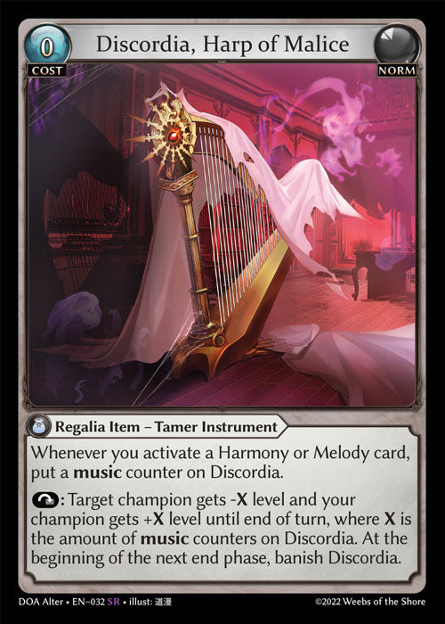 DOA Alter-032  Discordia, Harp of Malice (Super Rare)