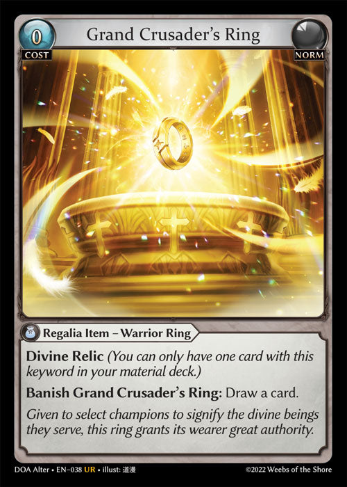 DOA Alter-038 Grand Crusader's Ring (Ultra Rare)