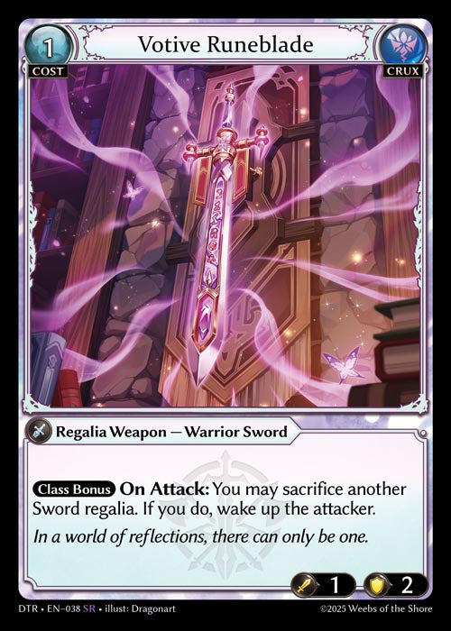 DTR-038 Votive Runeblade (Super Rare)