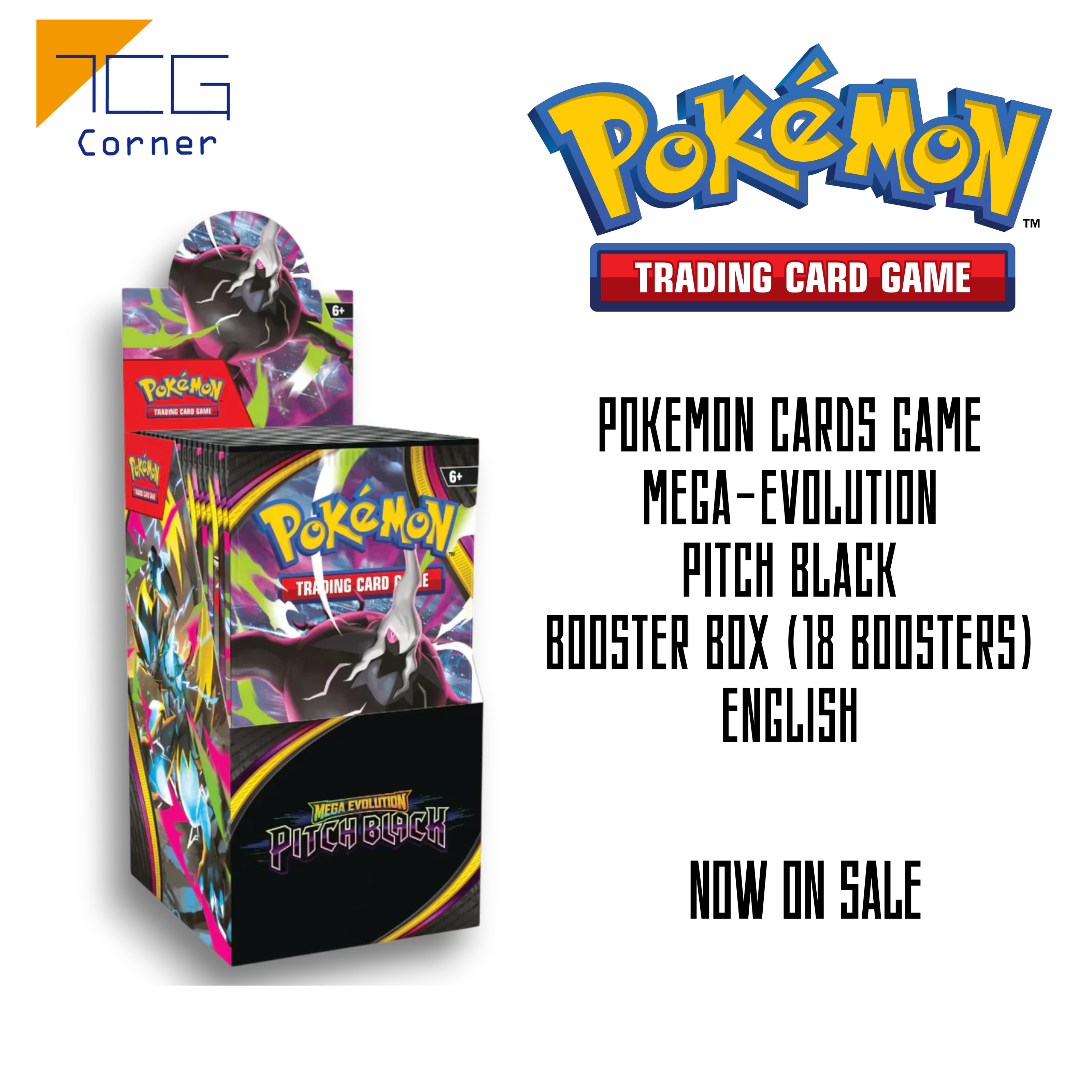 Pokemon Cards Game Mega-Evolution Pitch Black Booster Box (18 Boosters) English