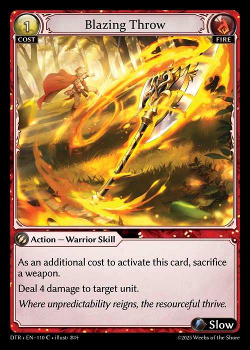DTR-110 Foil-Blazing Throw (Common)