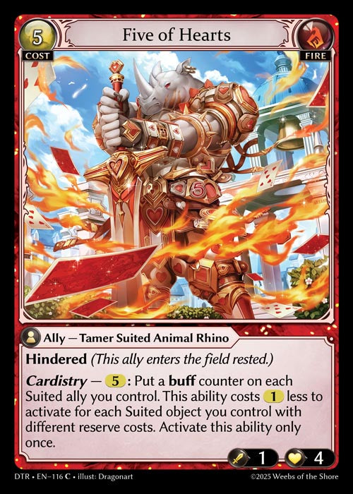 DTR-116 Foil-Five of Hearts (Common)