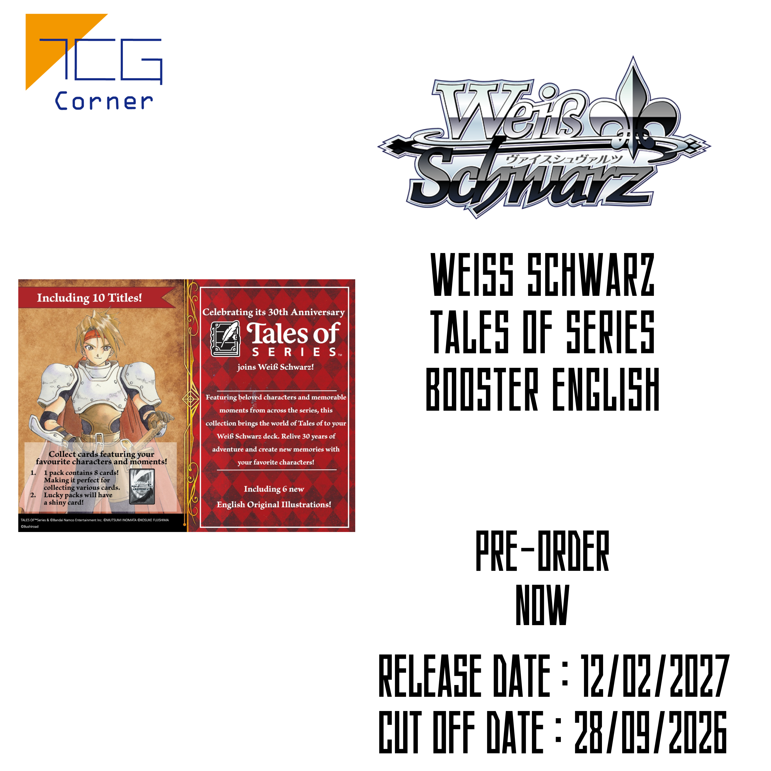 Weiß Schwarz Tales of SERIES Booster English Pre-Order
