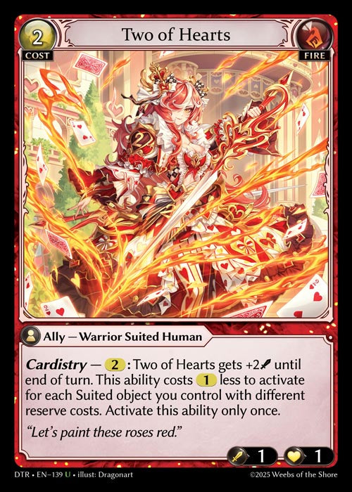 DTR-139 Foil-Two of Hearts (Uncommon)