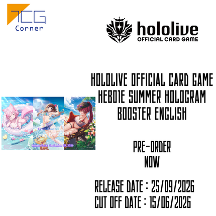 Hololive Official Card Game hEB01e Summer hologram Booster English Pre-Order
