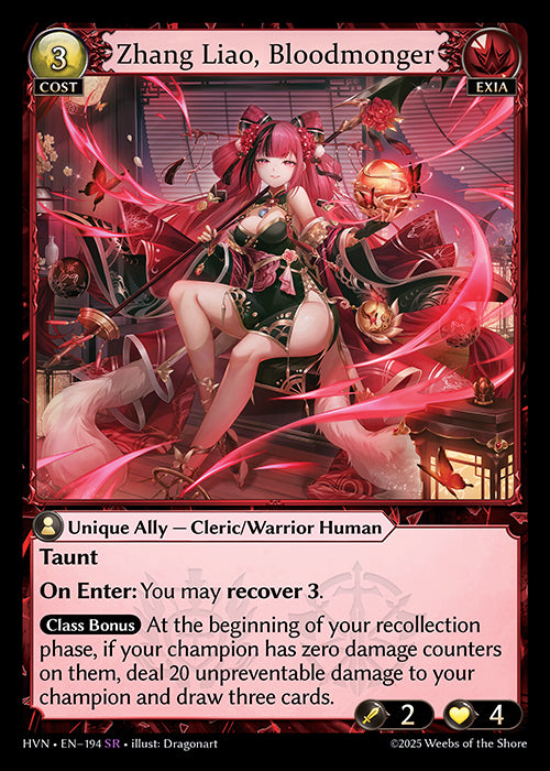 HVN-194Zhang Liao, Bloodmonger (Super Rare)