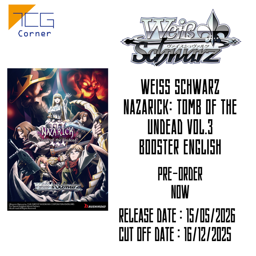 nazarick tomb of the undead booster box Weiss Schwarz Nazarick: Tomb of the Undead Vol.3 Booster English Pre-O – TCG Corner