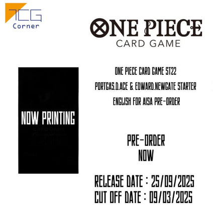 One Piece Card Game ST22 Portgas.D.Ace & Edward.Newgate Starter English for Aisa Pre-Order