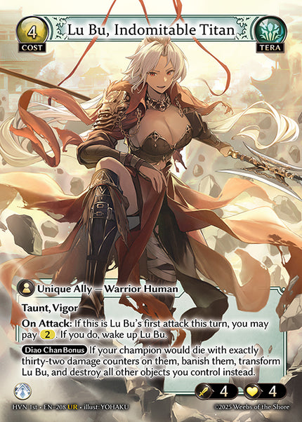 HVN-208
Lu Bu, Indomitable Titan (Ultra Rare)