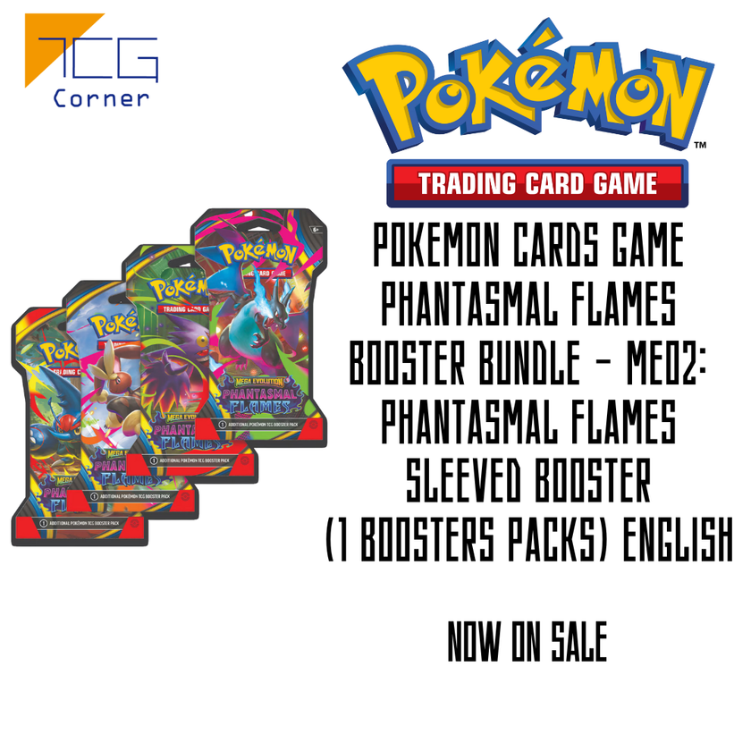 Pokemon Cards Game Phantasmal Flames Booster Bundle - ME02: Phantasmal Flames Sleeved Booster (1 Boosters Packs) English