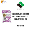 Broccoli Sleeve Protector Super Thick Clear (Size M) - 80 Sleeves [BSP-19]