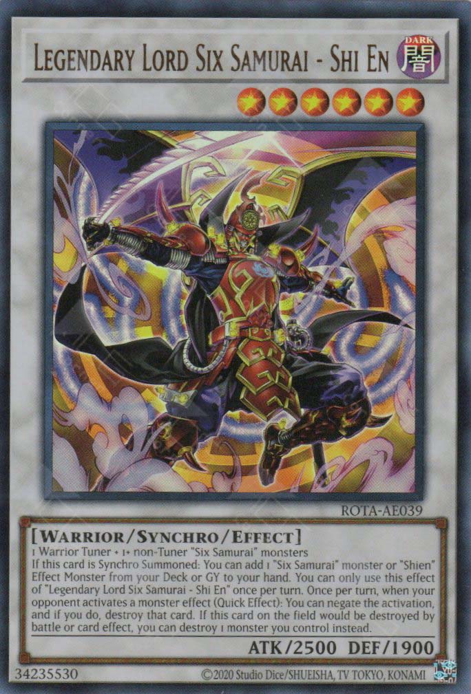 ROTA-EN039 Legendary Lord Six Samurai - Shi En : Ultra Rare 1st Edition YuGiOh Card ROTA-EN039 Legendary Lord Six Samurai - Shi En : Ultra Rare 1st Edition YuGiOh Card