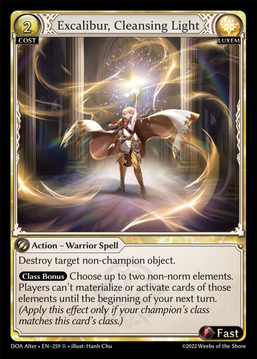 DOA Alter-259 Excalibur, Cleansing Light (Rare)