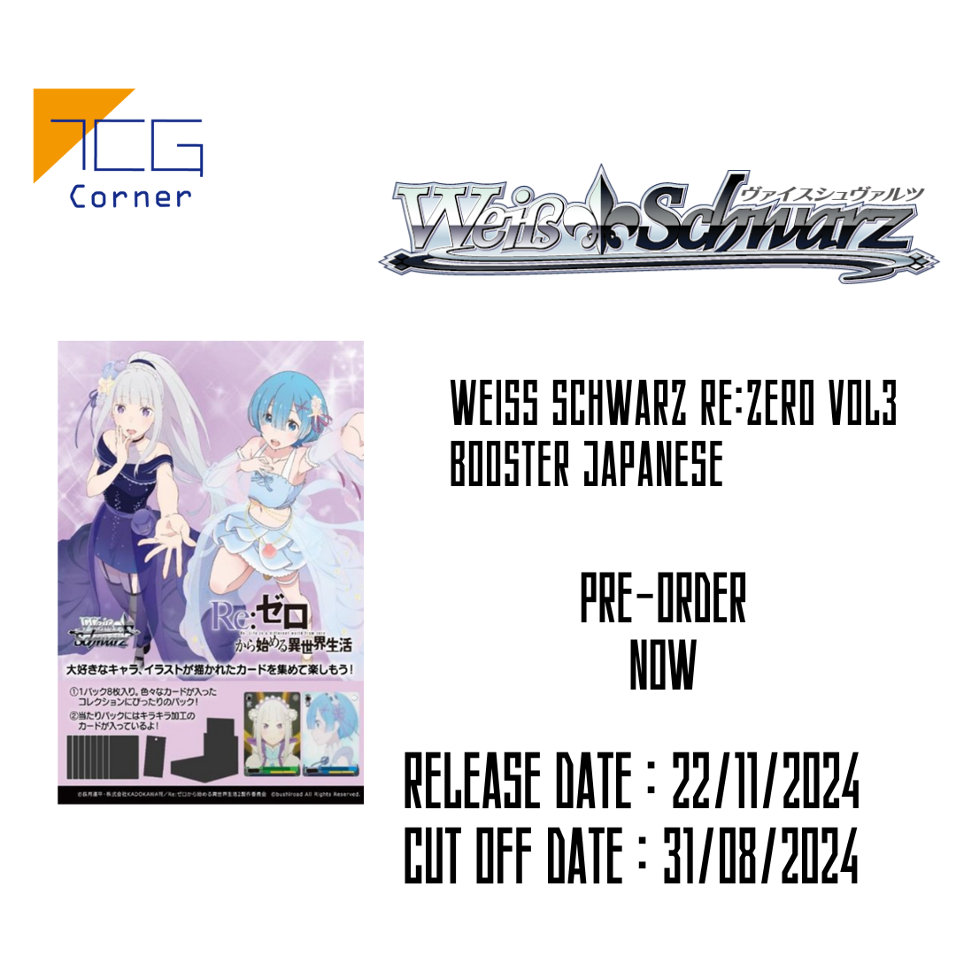 re zero booster box Weiss Schwarz Re:Zero Vol3 Booster Japanese Pre-Order – TCG Corner