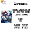 Carddass Gundam Selection Vol.2 Mobile Suits Gundam GQuuuuuuX Beginning Pre-Order