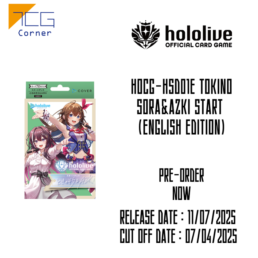 Hololive Official Card Game hSD01e Tokino Sora&AZKi Start (English Edition) Pre-order