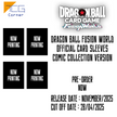 Dragon Ball Fusion World Official Card Sleeves Comic collection version Pre-Order