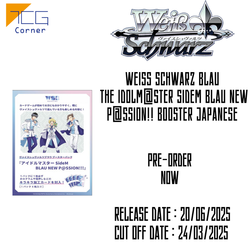 Weiss Schwarz Blau THE IDOLM@STER SideM BLAU NEW P@SSION!! Booster Japanese Pre-Order