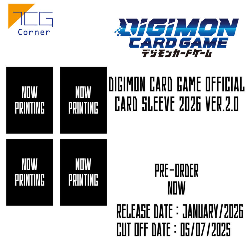 Digimon Card Game Official Card Sleeve 2026 Ver.2.0 Pre-Order