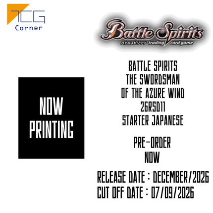 Battle Spirits The Swordsman of the Azure Wind 26RSD11 Starter Japanese Pre-Order
