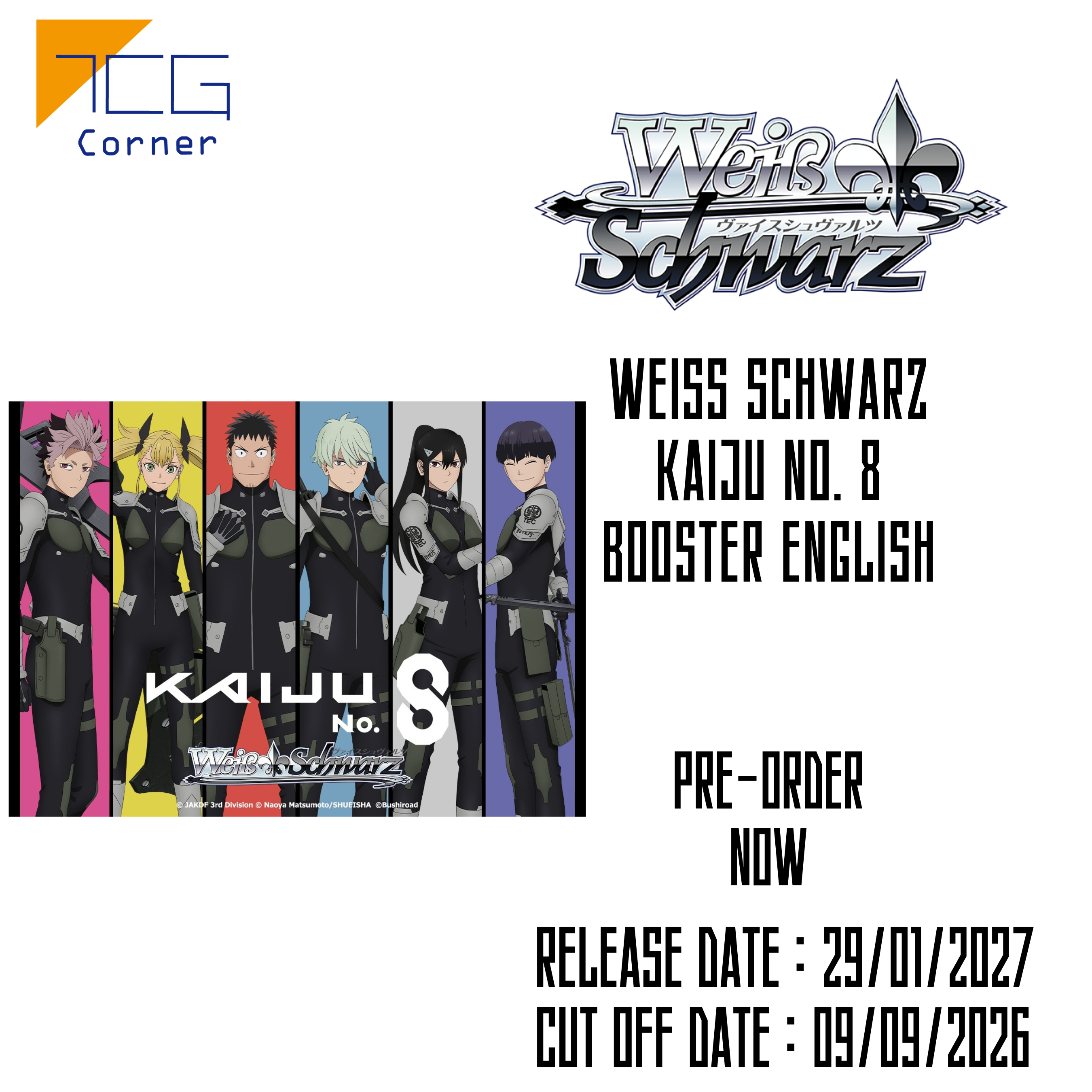Weiß Schwarz Kaiju No. 8 Booster English Pre-Order
