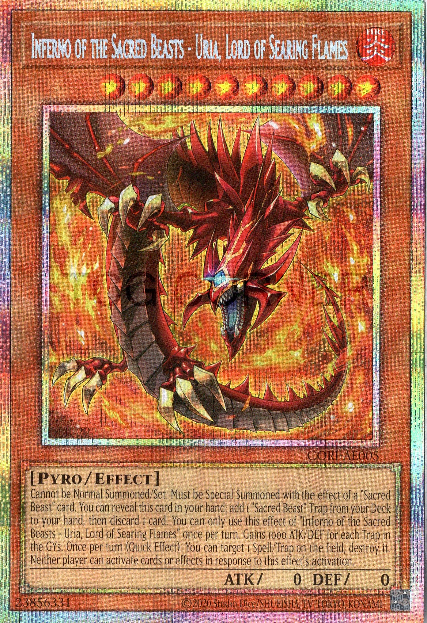 CORI-AE005 Inferno of the Sacred Beasts - Uria, Lord of Searing Flames (PSER)
