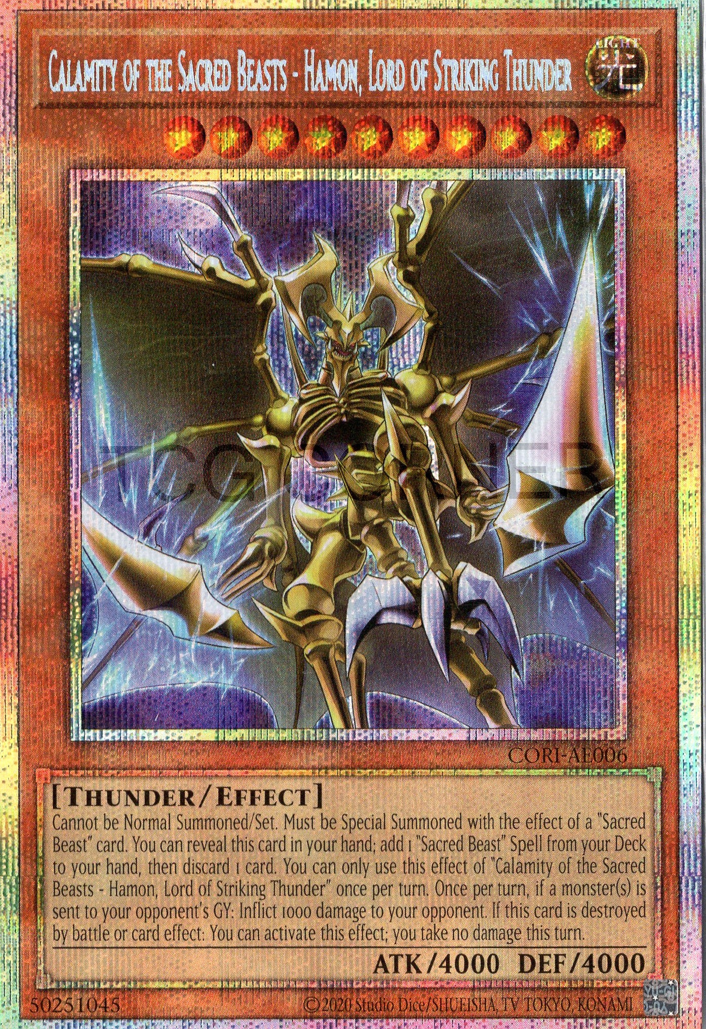 CORI-AE006 Calamity of the Sacred Beasts - Hamon, Lord of Striking Thunder (PSER)