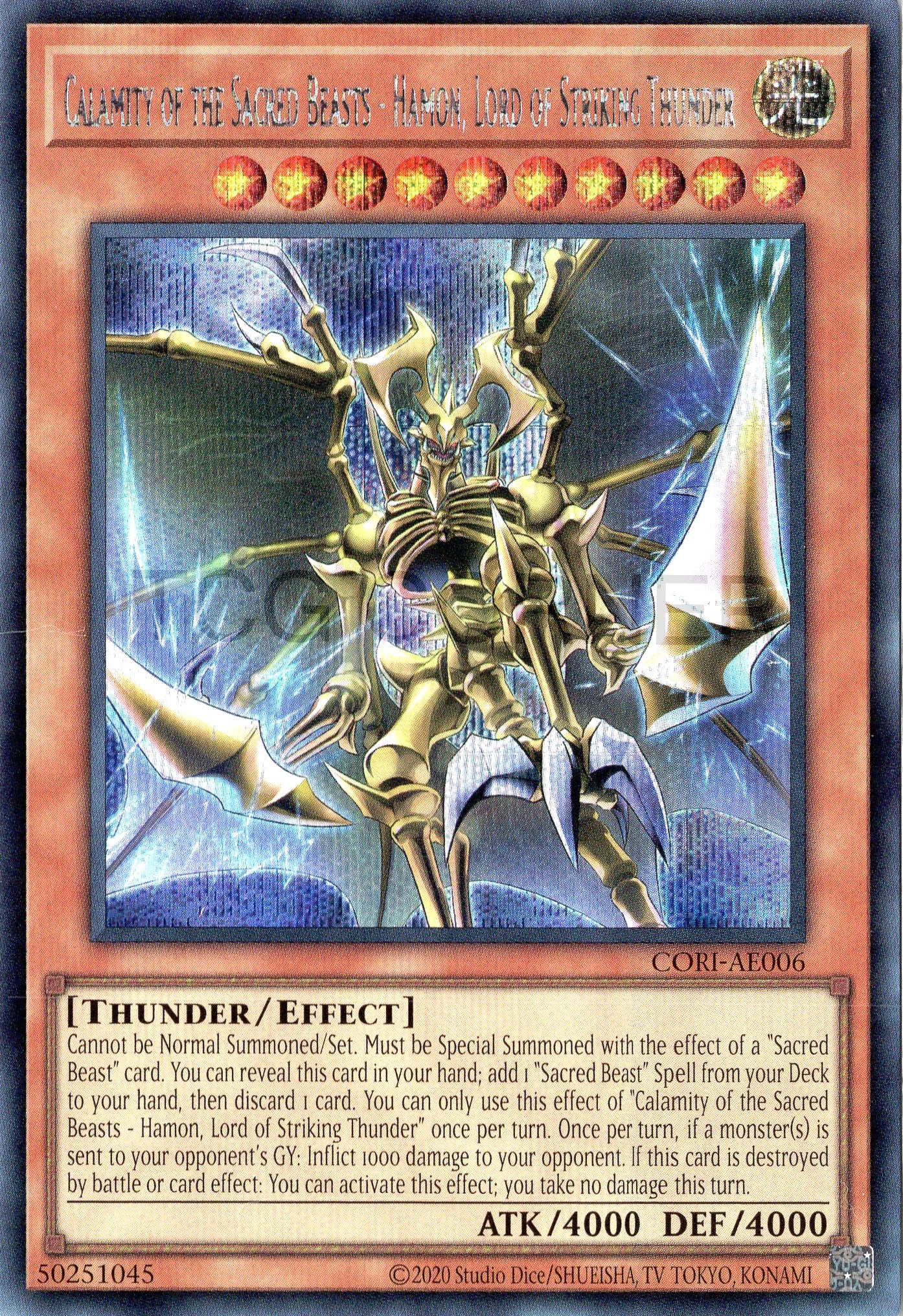 CORI-AE006 Calamity of the Sacred Beasts - Hamon, Lord of Striking Thunder (SER)