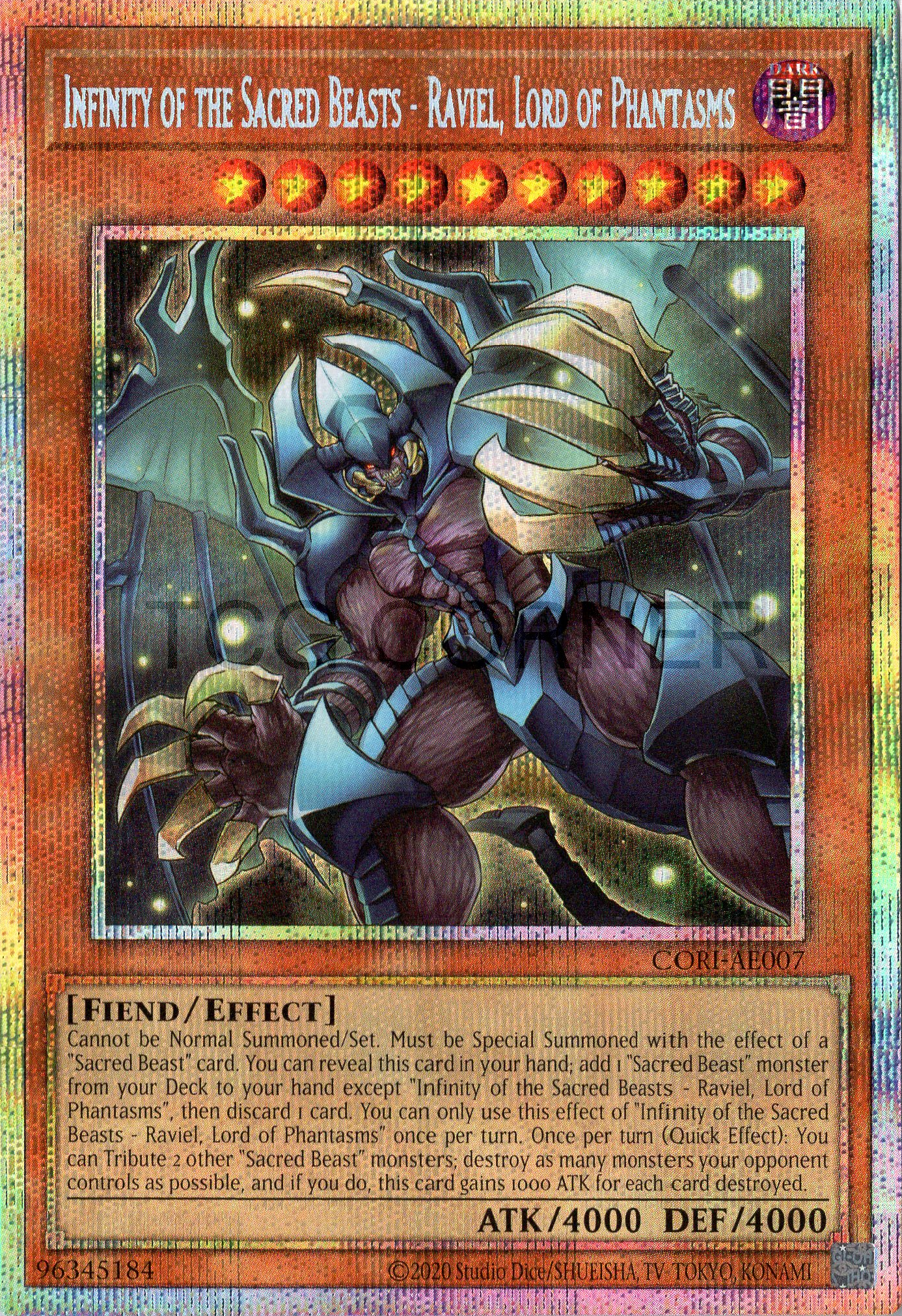 CORI-AE007 Infinity of the Sacred Beasts - Raviel, Lord of Phantasms (PSER)
