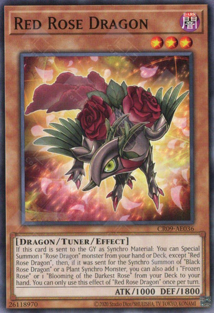 CR09-AE036 Red Rose Dragon (N)