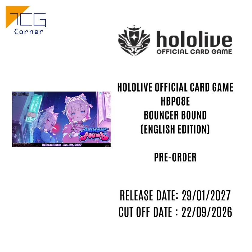 Hololive Official Card Game hBP08e Bouncer Bound Booster English Edition Pre-Order
