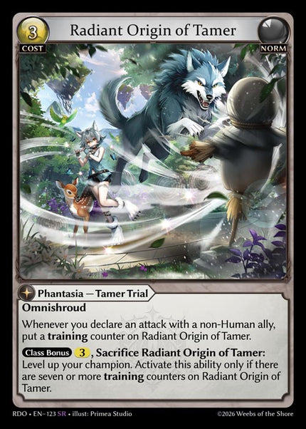 RDO-123 Radiant Origin of Tamer (Super Rare)