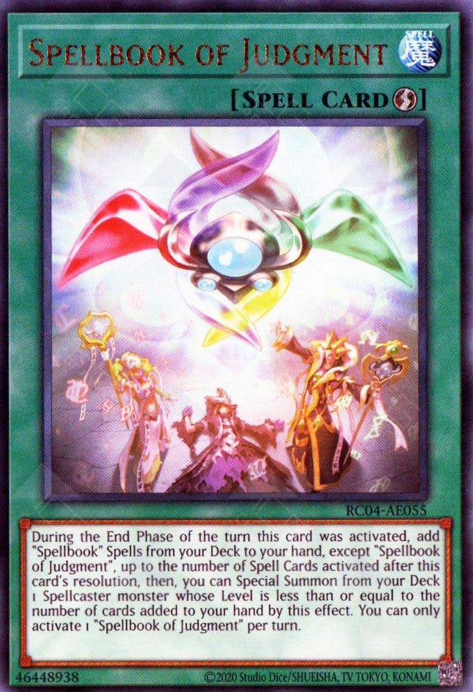 new spellbook cards yugioh RC04-AE055 Spellbook of Judgment (UL)