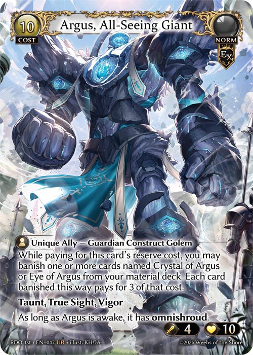 RDO 1st-047 Argus, All-Seeing Giant (Ultra Rare)