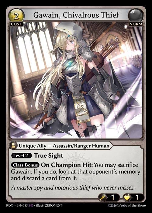 RDO-083 Gawain, Chivalrous Thief (Super Rare)