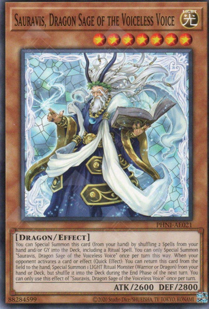 PHNI-AE021 Sauravis, Dragon Sage of the Voiceless Voice (N)