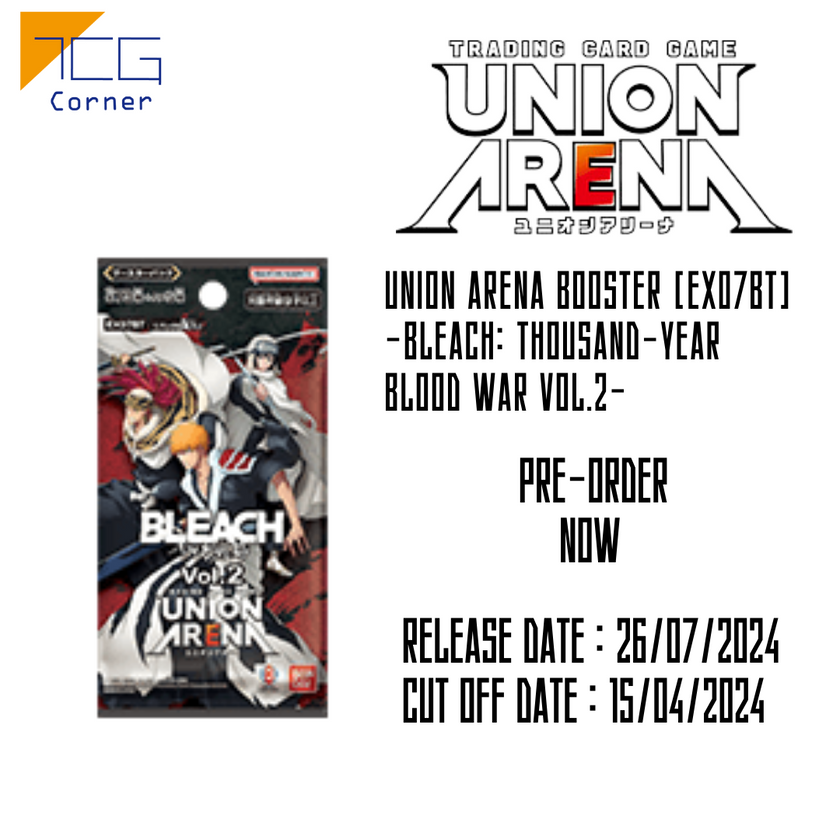 bleach thousand-year blood war booster box union arena Vol.2 (UEX01BT) JinkiesCo It is a product that fans of BLEACH will not want to miss out UNION ARENA BOOSTER PACK BLEACH: