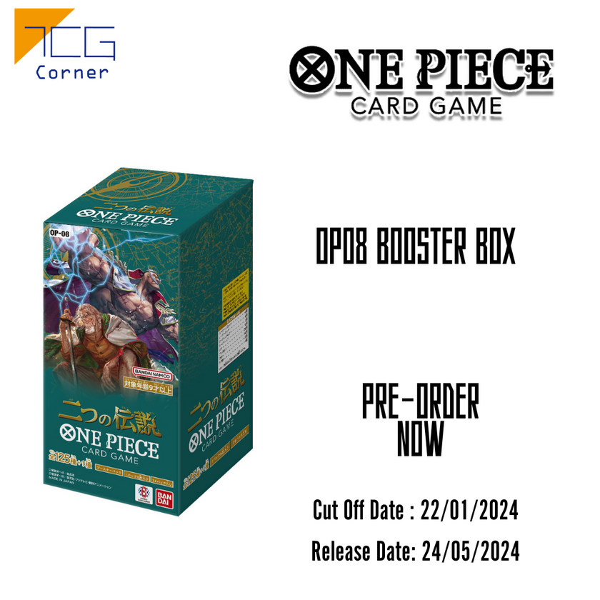 One Piece Card Game OP08.- Booster Box Japanese Ver. Sealed Box Pre-Or TCG Corner One Piece Card Game OP08.- Booster Box Japanese Ver. Sealed Box Pre-Or TCG Corner