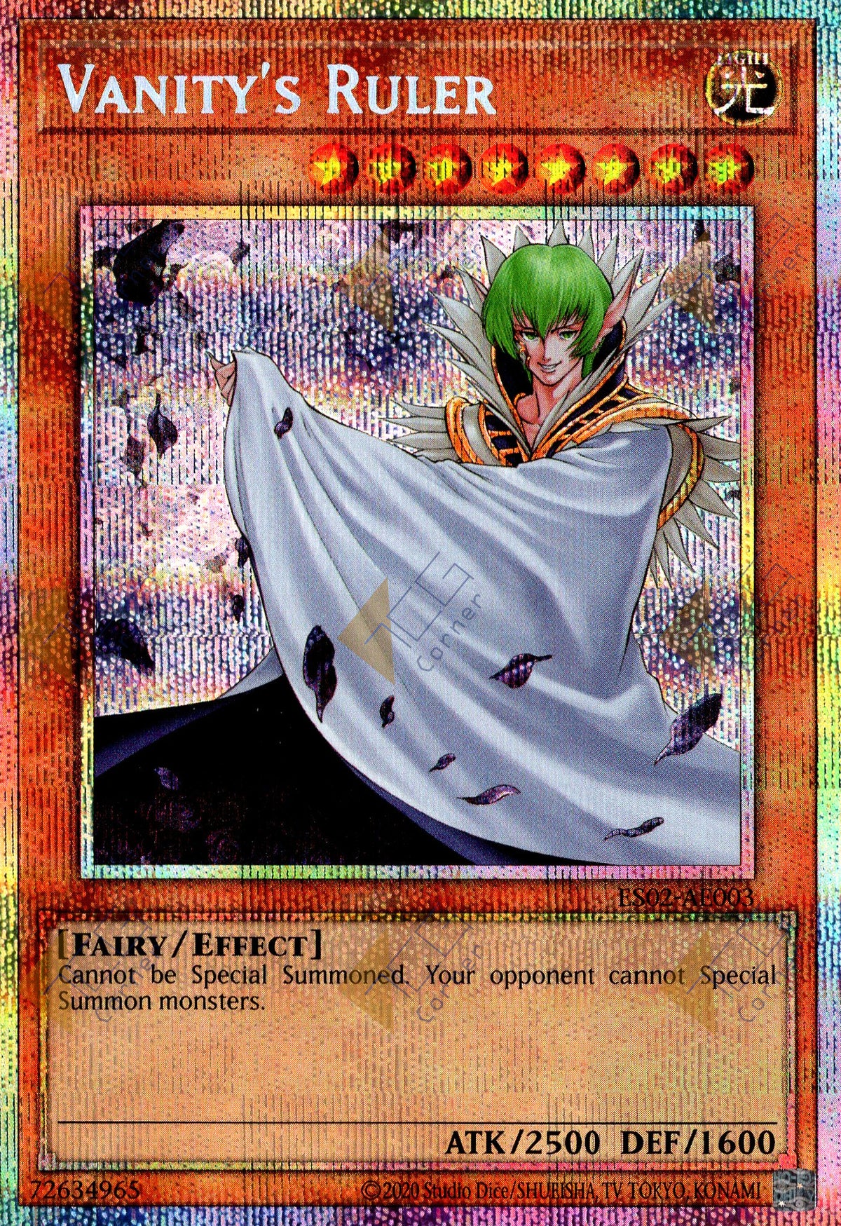 ES02-AE003 Vanity's Ruler (Prismatic Secret Rare) (Status B)