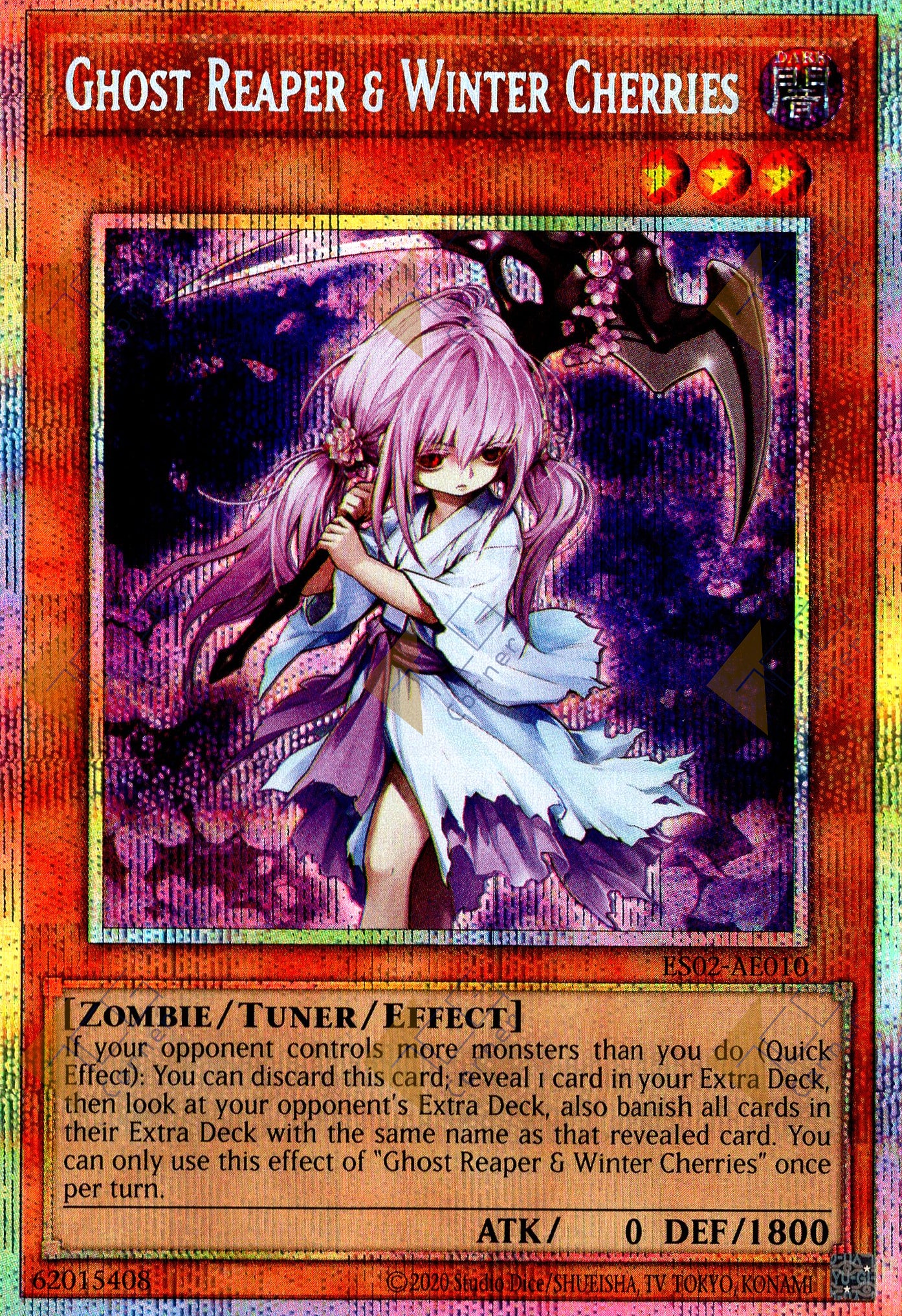 ES02-AE010 Ghost Reaper & Winter Cherries (Prismatic Secret Rare)
