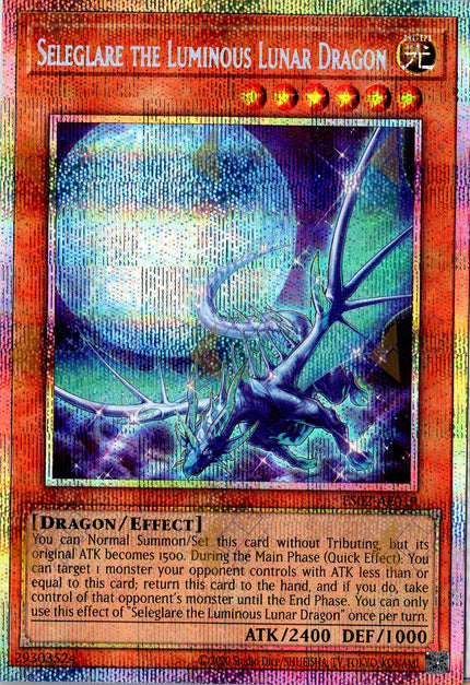 ES02-AE019 Seleglare the Luminous Lunar Dragon (Prismatic Secret Rare)