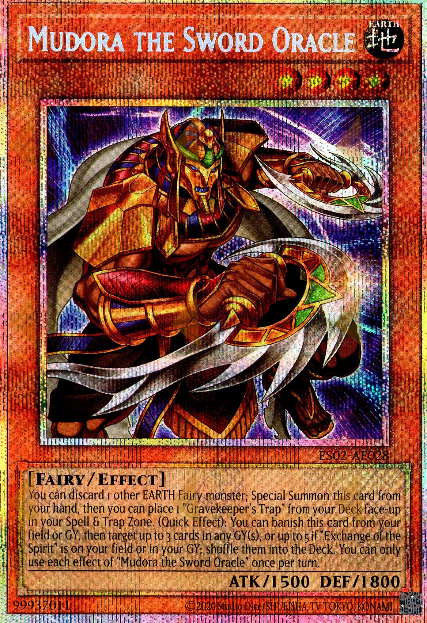 ES02-AE028 Mudora the Sword Oracle (Prismatic Secret Rare)
