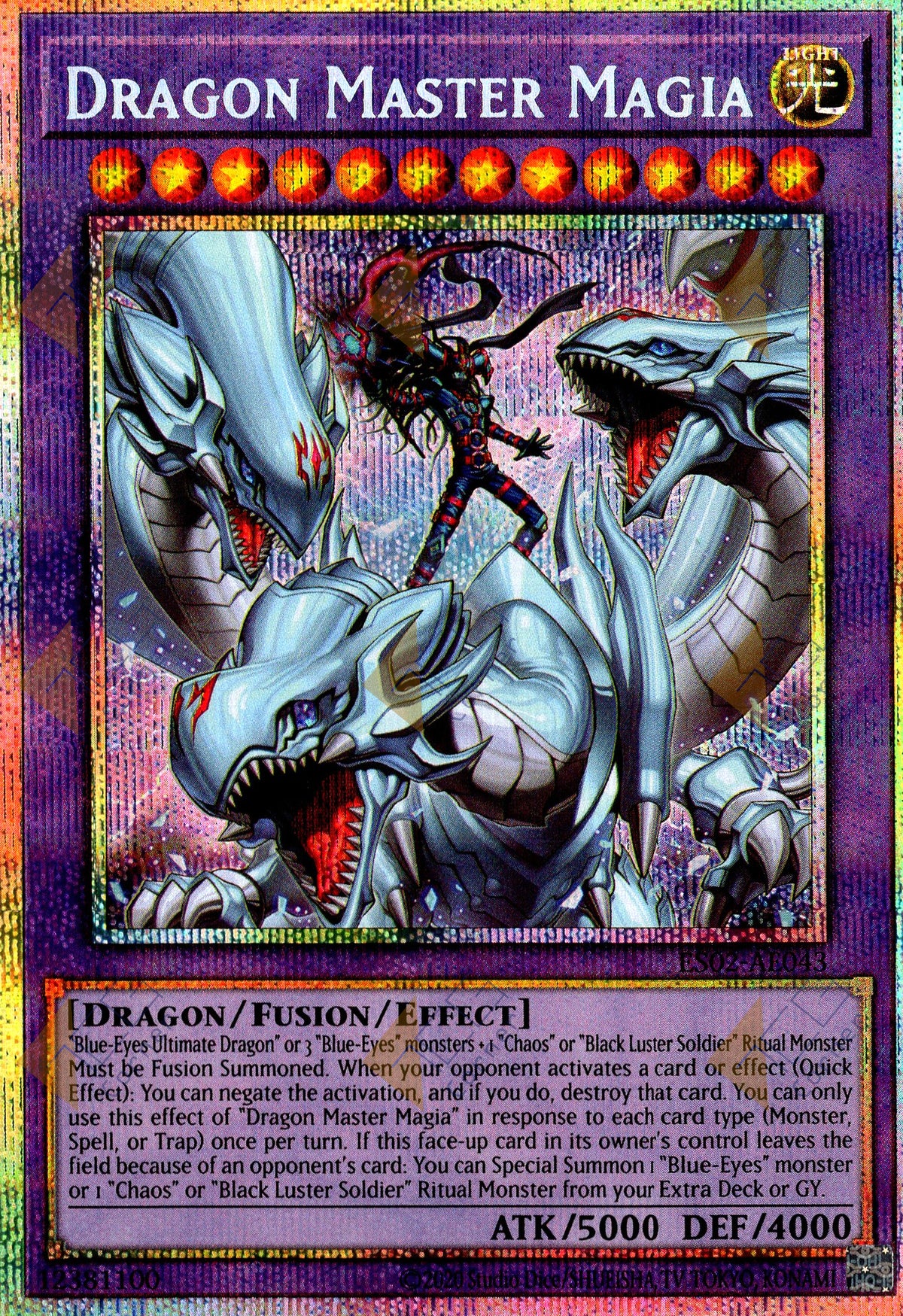 ES02-AE043 Dragon Master Magia (Prismatic Secret Rare) (Status B)