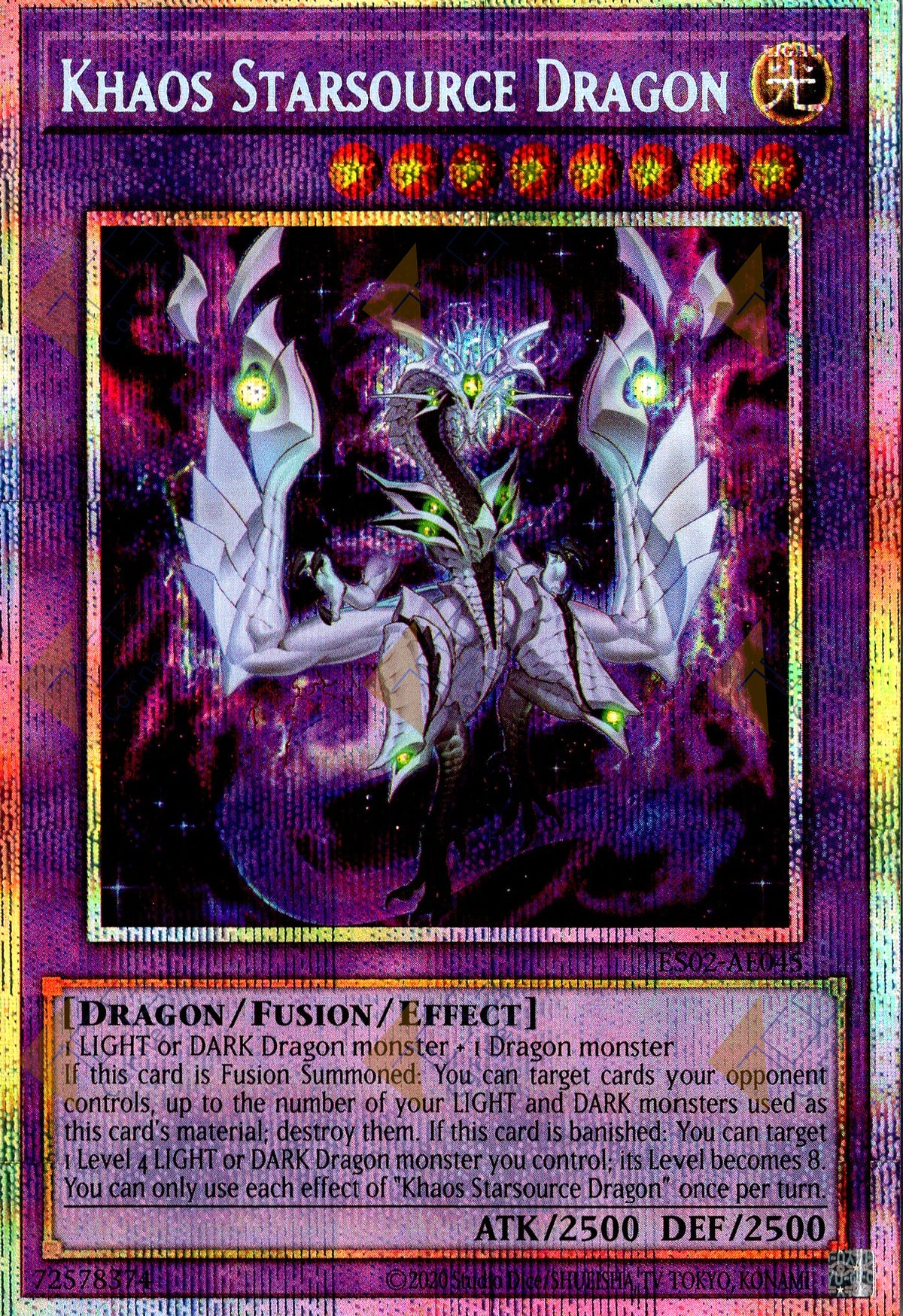 ES02-AE045 Khaos Starsource Dragon (Prismatic Secret Rare)