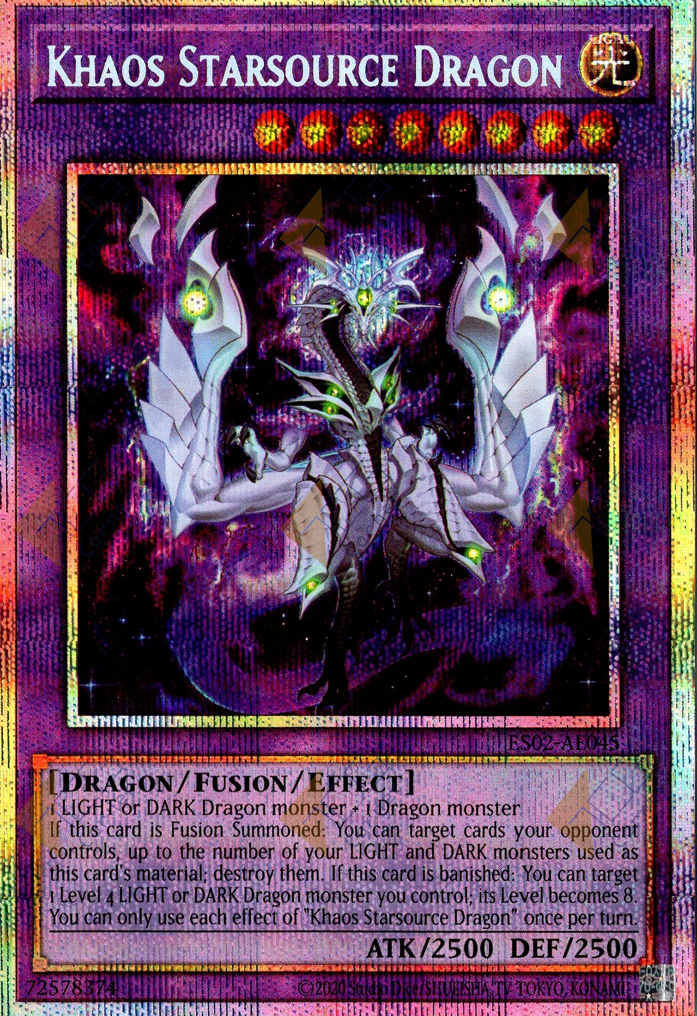 ES02-AE045 Khaos Starsource Dragon (Prismatic Secret Rare)